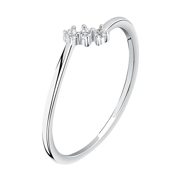 Jemný stříbrný prsten se zirkony LPS03AWV080