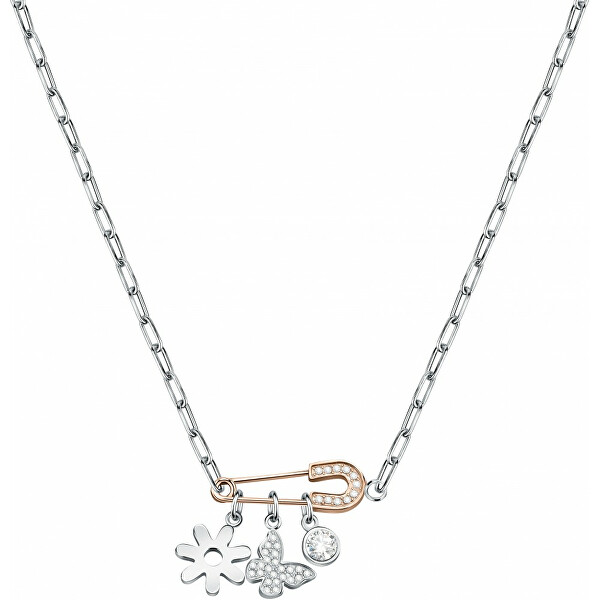 Moderní ocelový náhrdelník s přívěsky Friendship LPS10ASE01