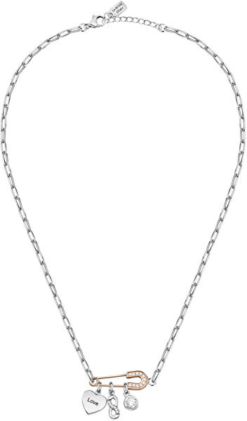 Moderné oceľový náhrdelník s príveskami Love LPS10ASD01