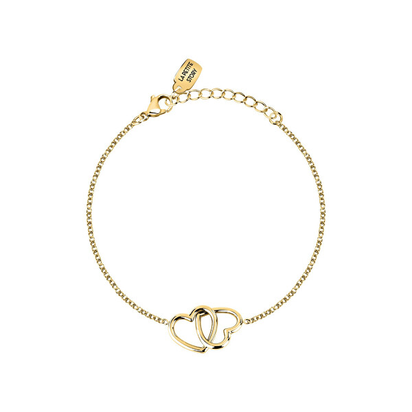 Bracciale placcato oro con cuori Love LPS05ASD55