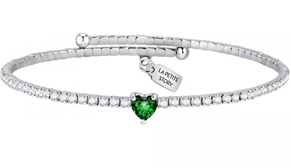 Romantisches Armband mit grünem Herz LPS05ASD22