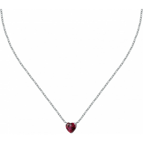 Romantický oceľový náhrdelník s kryštálom Love LPS10ASD15