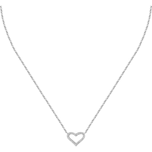Romantický strieborný náhrdelník so srdiečkom Silver LPS10AWV13