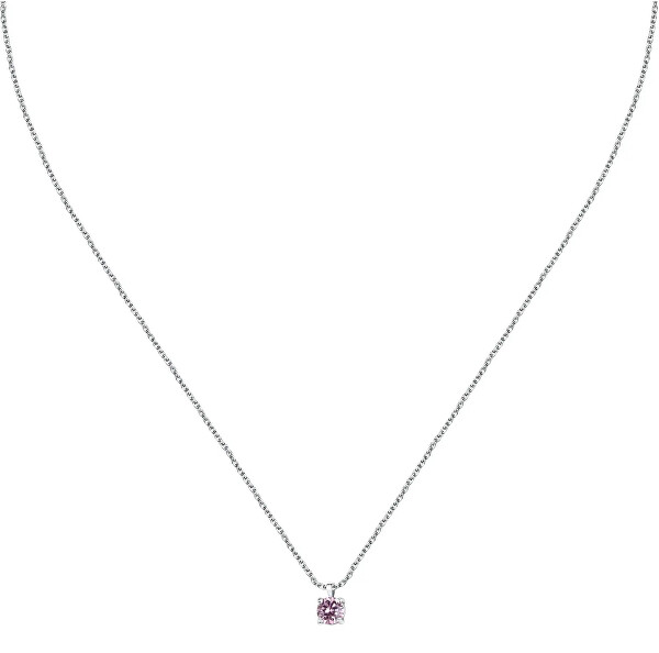 Stříbrný náhrdelník s růžovým zirkonem Silver LPS10AWV10