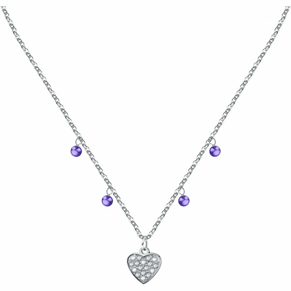 Stylový ocelový náhrdelník s přívěsky Love LPS10ASD16