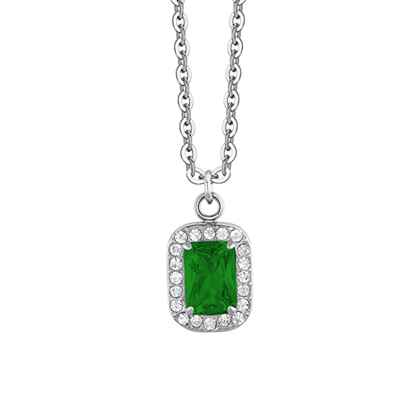 Elegantní ocelový náhrdelník s krystaly a zirkonem CK2067 (řetízek, přívěsek)