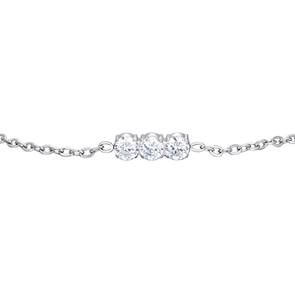 Elegantní ocelový náramek s čirými krystaly BK2806