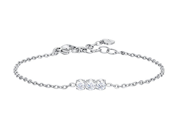 Elegantní ocelový náramek s čirými krystaly BK2806