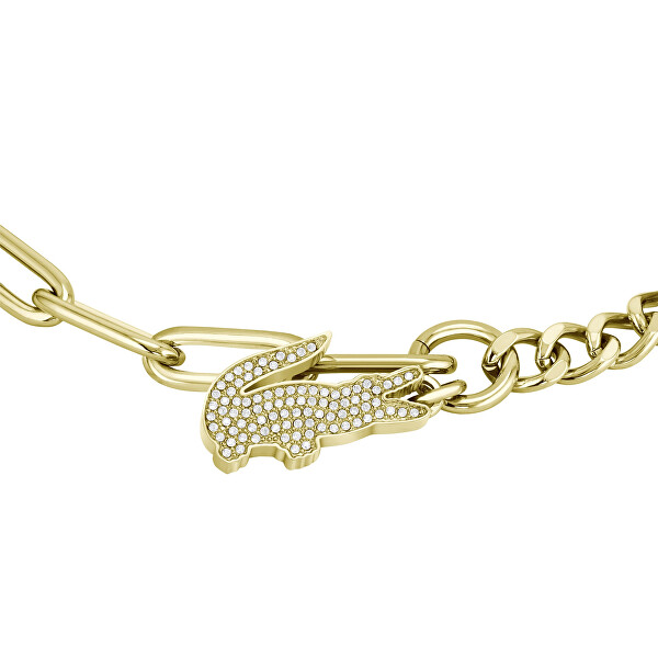 Bracciale da donna placcato in oro con cristalli Crocodile 2040147