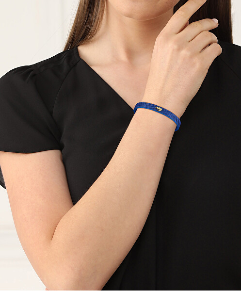 Elegantes blaues Lederarmband Lacoste 2040393