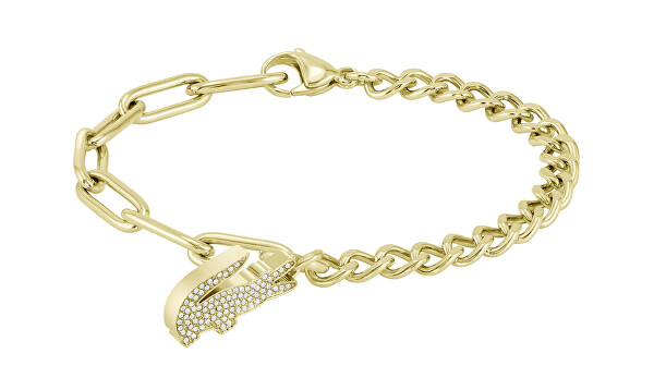 Bracciale da donna placcato in oro con cristalli Crocodile 2040147