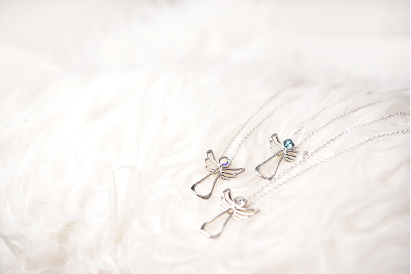 Halskette mit blauem Kristall Guardian Angel