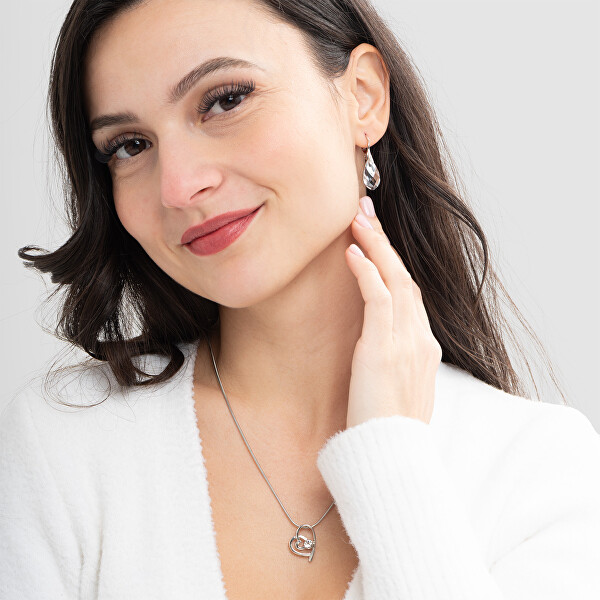 Romantický náhrdelník Srdíčko s čirým krystalem