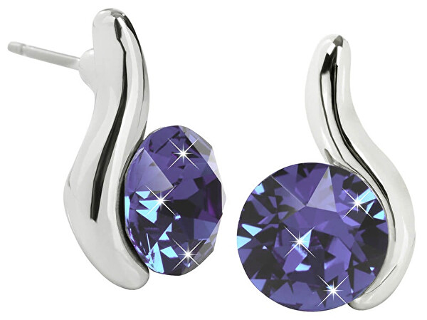 Elegantné náušnice Chaton Wave Tanzanite
