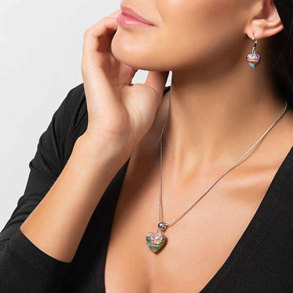 Duhový náhrdelník Rainbow Fairy s 24karátovým zlatem v perle Lampglas NLH28