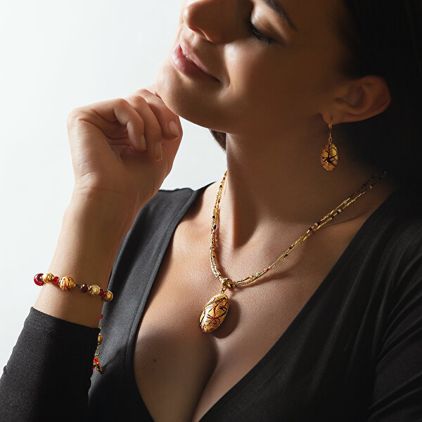Elegantný dámsky náhrdelník My Roots s perlou Lampglas s 24 karátovým zlatom NP15