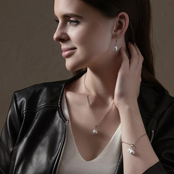 Elegantní náhrdelník Moon Nude s ryzím stříbrem v perle Lampglas NNM4/AG/RHO