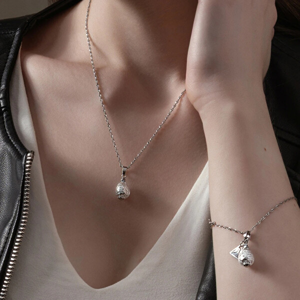 Elegantní náhrdelník Moon Nude s ryzím stříbrem v perle Lampglas NNM4/AG/RHO