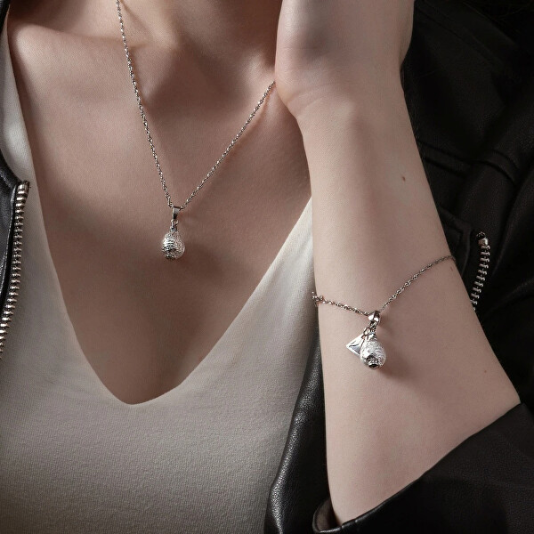 Elegantní náramek Moon Nude s ryzím stříbrem v perle Lampglas BNM4/AG/RHO