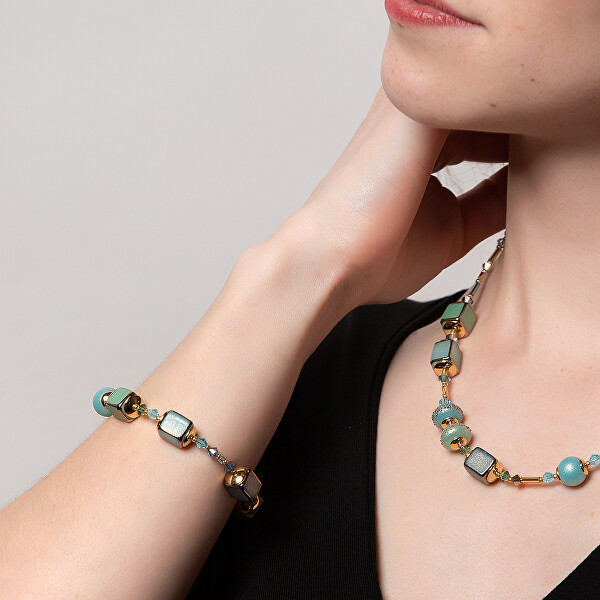 Brățară elegantă Turquoise Beauty din perle Lampglas BCU51