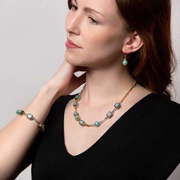 Elegantní náhrdelník Turquoise Beauty z perel Lampglas NCU51