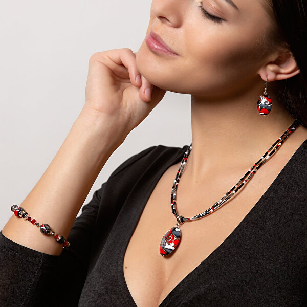 Magische Halskette Mayan mit Perle Lampglas NP37