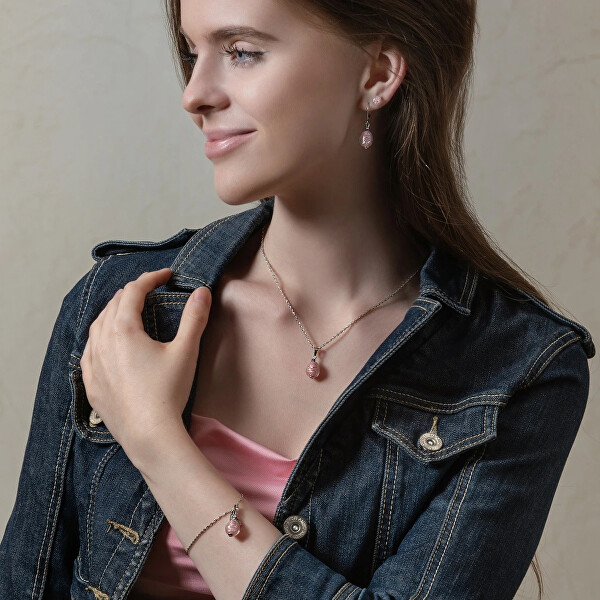 Minimalistické náušnice Soft Pink Nude s ryzím stříbrem v perlách ENM5/AG/RHO-PU