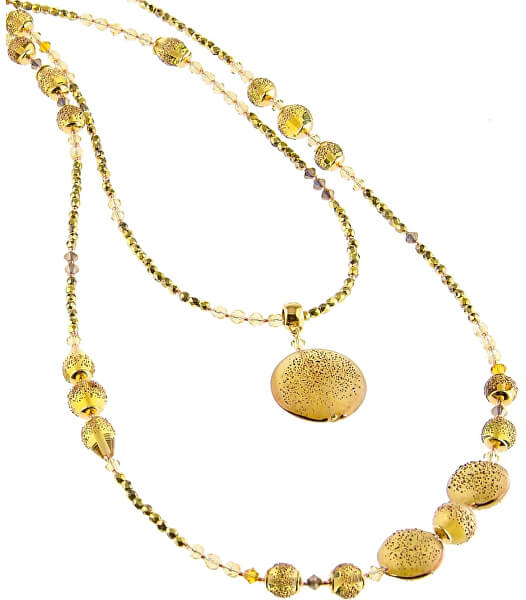 Očarujúce náhrdelník Honey Bee s perlami Lampglas NDP3
