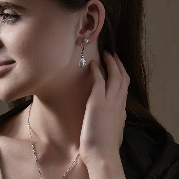 Oslnivé náušnice Moon Nude s ryzím stříbrem v perlách ENM4/AG/RHO