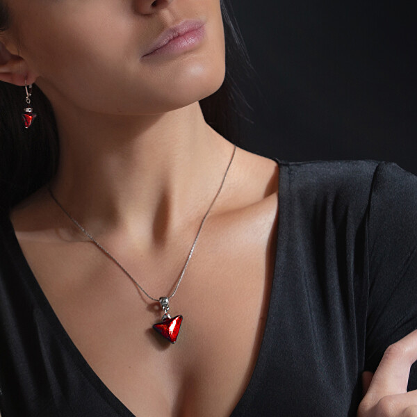 Splendida collana Red Triangle con oro 24 carati nella perla Lampglas NTA4