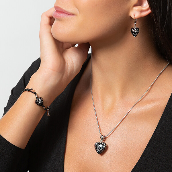 Tajemný náhrdelník Black Pearl s ryzím stříbrem v perle Lampglas NLH19