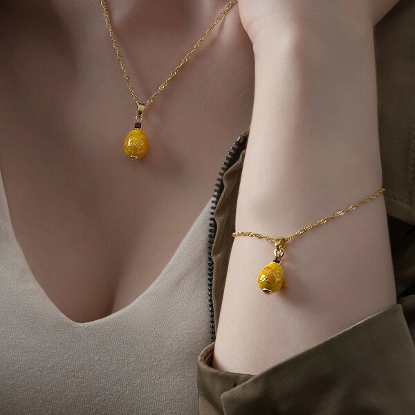 Úchvatný náramek Sunlite Nude s 24karátovým zlatem v perle Lampglas BNM1/AG/POZ