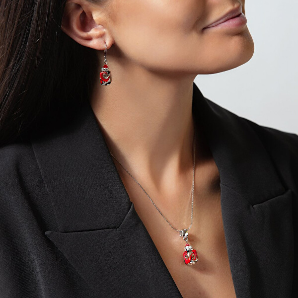 Vášnivý dámský náhrdelník Scarlet Passion s perlou Lampglas NSA16