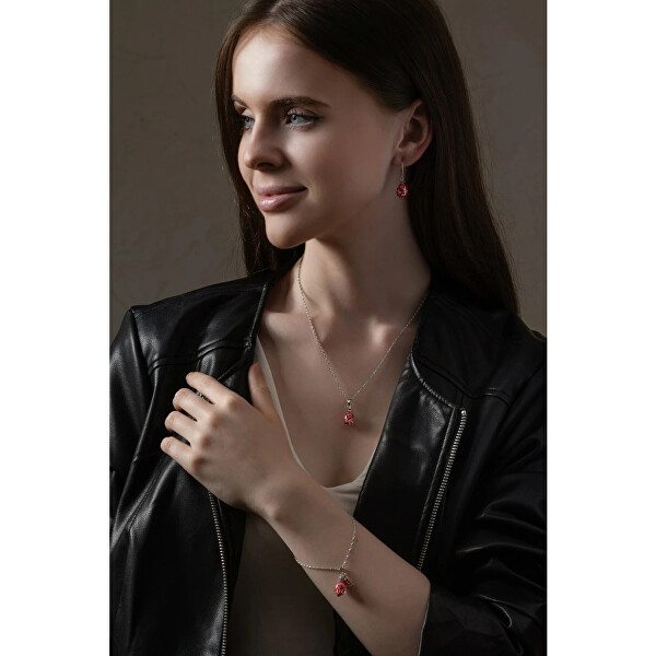 Visací náušnice Rouge Nude s ryzím stříbrem ENM8/AG/RHO