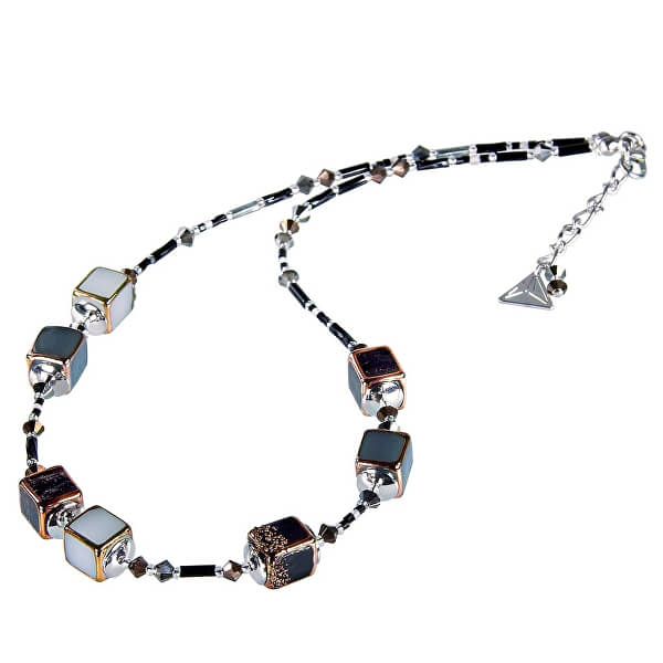 Elegante Halskette Night aus Perlen Lampglas NCU25