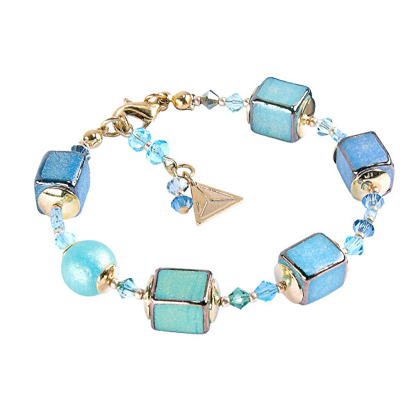 Elegantes Armband Turquoise Beauty aus Perlen Lampglas BCU51