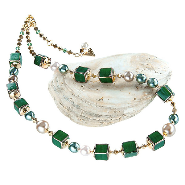 auffällige Halskette aus Perlen Lampglas NCU30