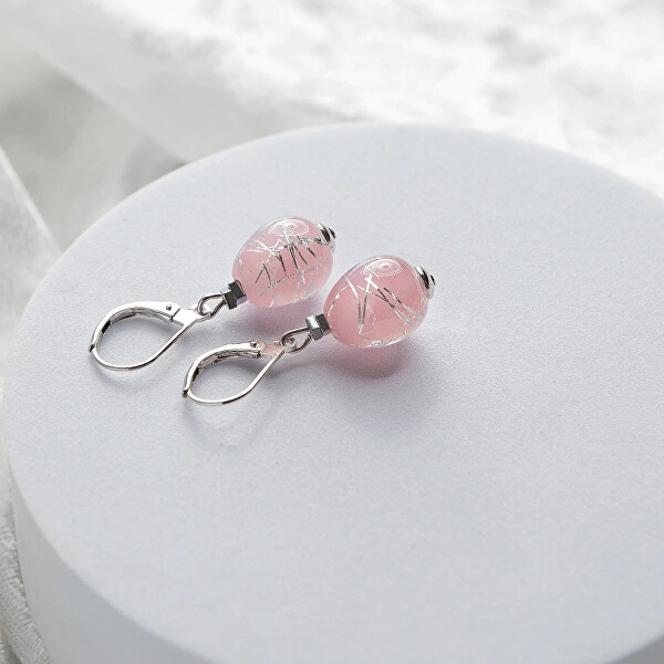 Něžné náušnice Soft Pink Nude s ryzím stříbrem v perlách ENM5/AG/RHO