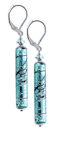 Gyönyörű türkiz fülbevaló tiszta ezüsttel Turquoise Love Lampglas gyönggyel EPR10