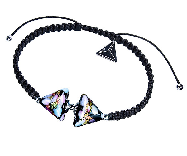 Brățară frumoasă dublu Crazy Triangle cu aur de 24 carate în perle Lampglas BTA-D-15