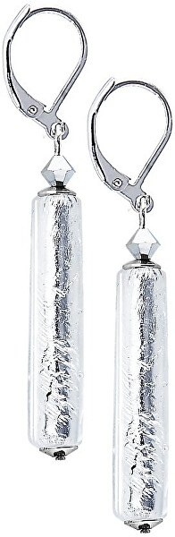 Krištáľové náušnice Ice Queen s rýdzim striebrom v perle Lampglas EPR3