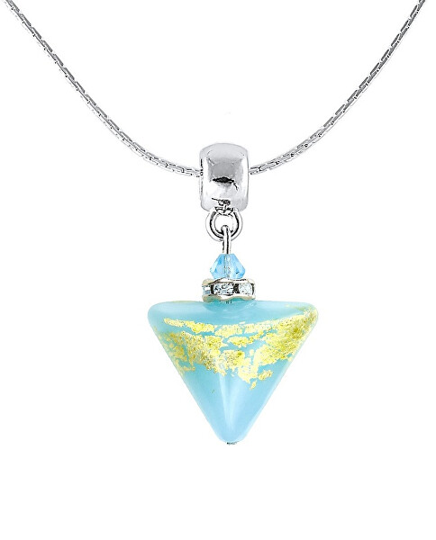 Nápaditý náhrdelník Morning Sky Triangle s 24-karátovým zlatom v perle Lampglas NTA11