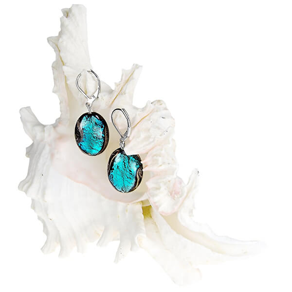 Tajemné náušnice Deep Sea z perel Lampglas s ryzím stříbrem EP11