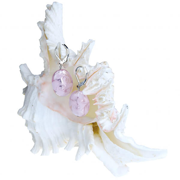 Zarte rosa Ohrringe aus Lampglasperlen mit reinem EP2-Silber