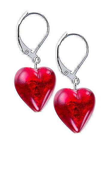 Romantici orecchini Pure Love con oro a 24 carati nelle perle Lampglas ETA9