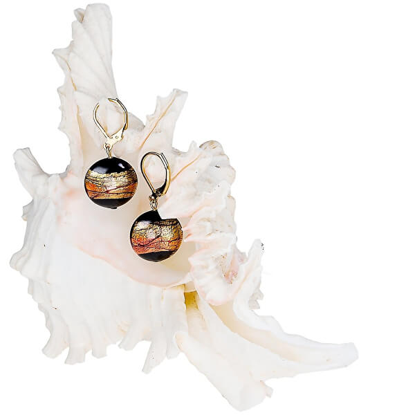 Misteriosi orecchini Mystery realizzati con perle Lampglas con oro 24 carati EP18