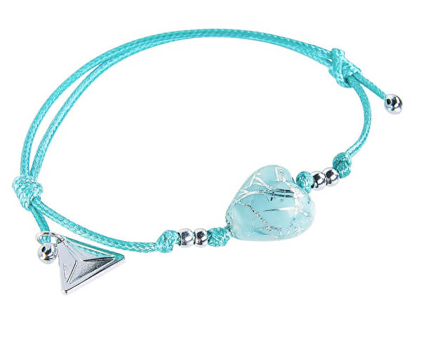 Tyrkysový náramek Turquoise Caress s ryzím stříbrem v perle Lampglas BLH12