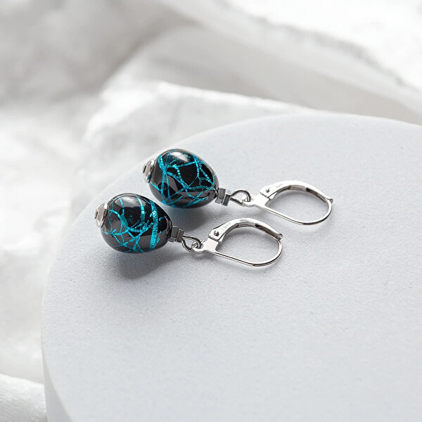 Úchvatné náušnice Cobalt Nude s ryzím stříbrem v perlách ENM3/AG/RHO