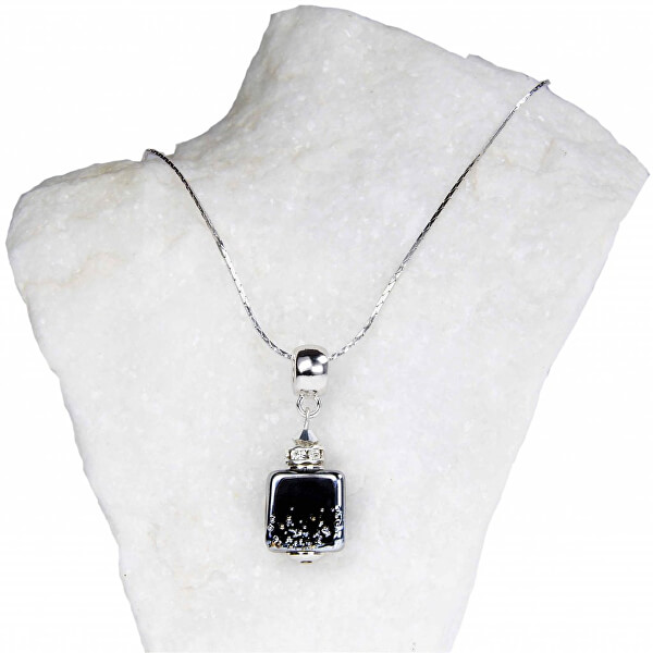 Unikátní dámský náhrdelník Dark Lady s perlou Lampglas NSA11