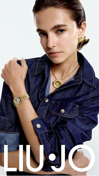 Dlouhý pozlacený náhrdelník Květina s perličkou LJ3078